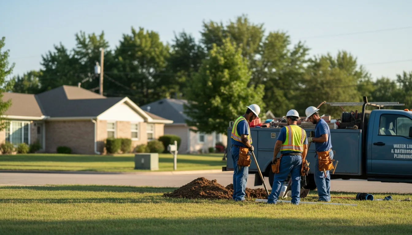 Residential water line and bathroom plumbing service in Lookeba, OK